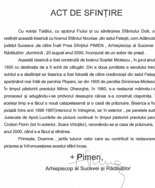 act_de_sfintire
